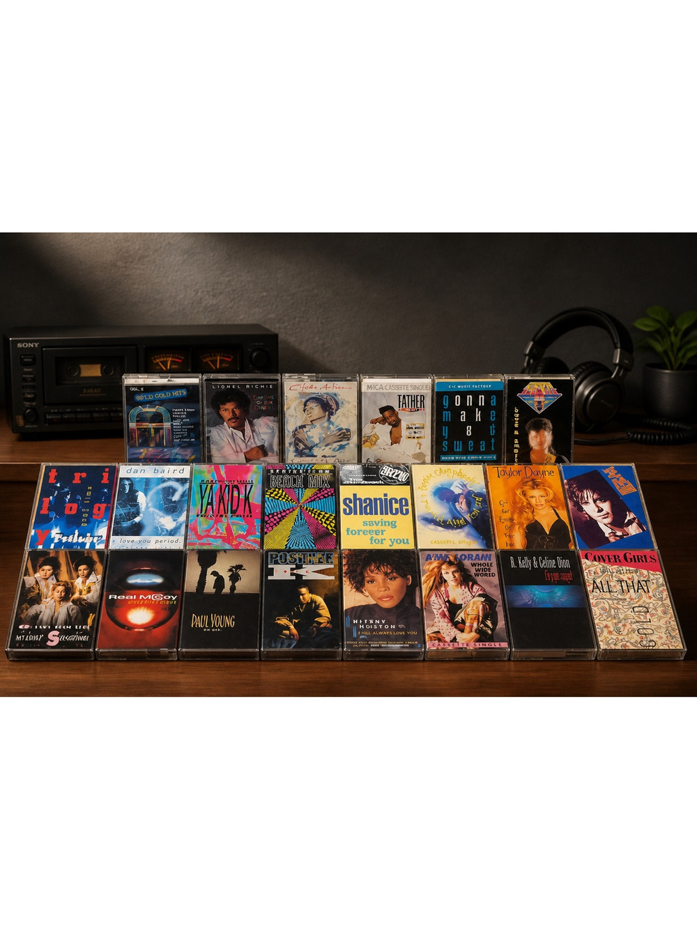 Lot of 22 Vintage Music Cassettes With Case Different Artist( Variety)